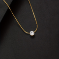Luxury 18K Real Gold Plated Round Pendant Necklace