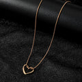 Hollow Hreat Love Necklace Women's Simple Design Pendant Collarbone Chain