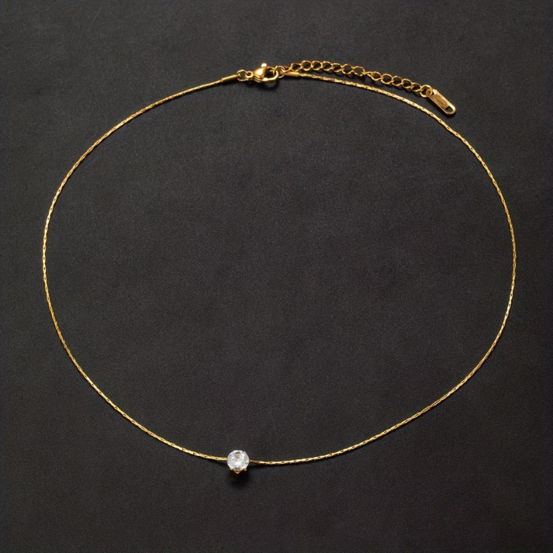 Luxury 18K Real Gold Plated Round Pendant Necklace