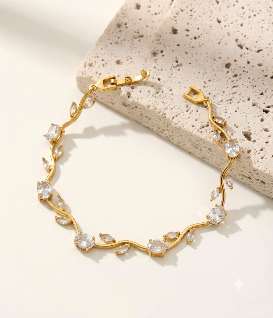 Elegant GOld Plated Tulip Bracelet for Girls Women