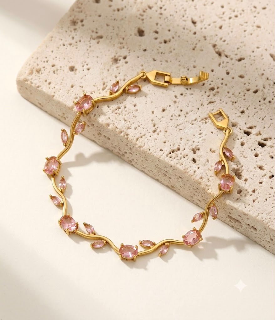 Elegant GOld Plated Tulip Bracelet for Girls Women