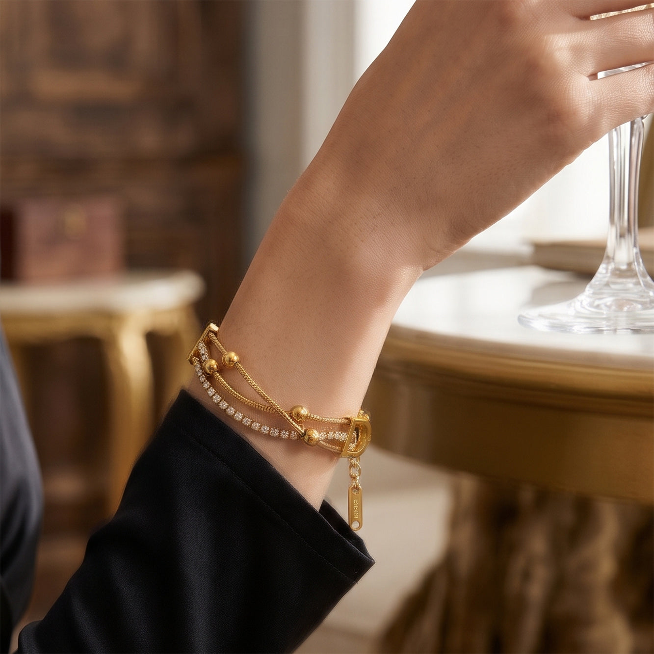Tarnish Bracelet– Multi-Layer Diamond Chain Bracelet for Women