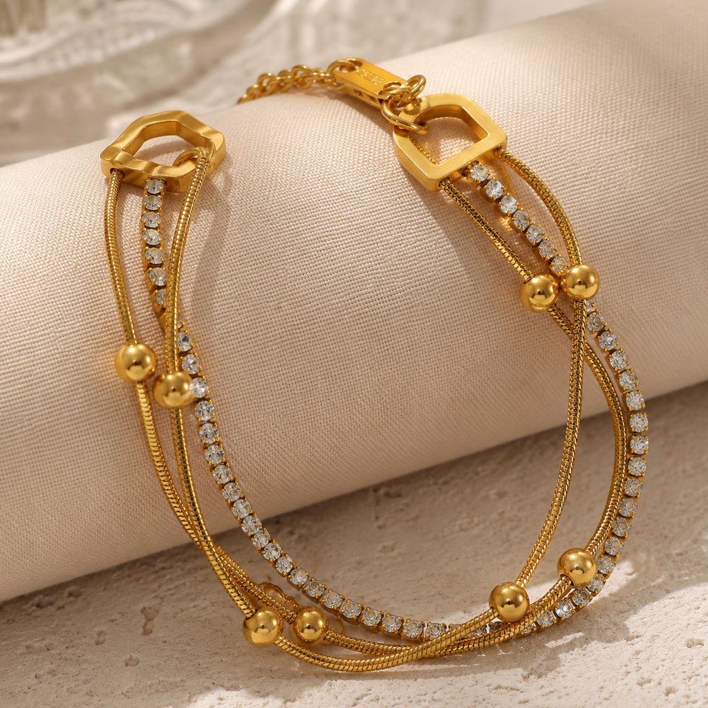 Tarnish Bracelet– Multi-Layer Diamond Chain Bracelet for Women