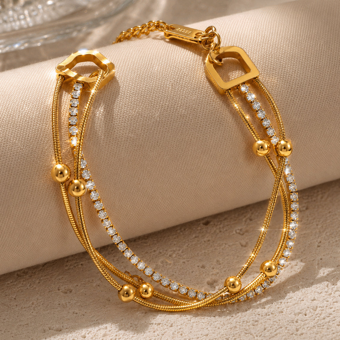 Tarnish Bracelet– Multi-Layer Diamond Chain Bracelet for Women