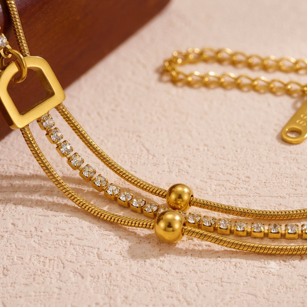Tarnish Bracelet– Multi-Layer Diamond Chain Bracelet for Women